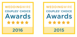 Wedding Wire Couples Choice Award 2015 2016. Moxie Bright Events.